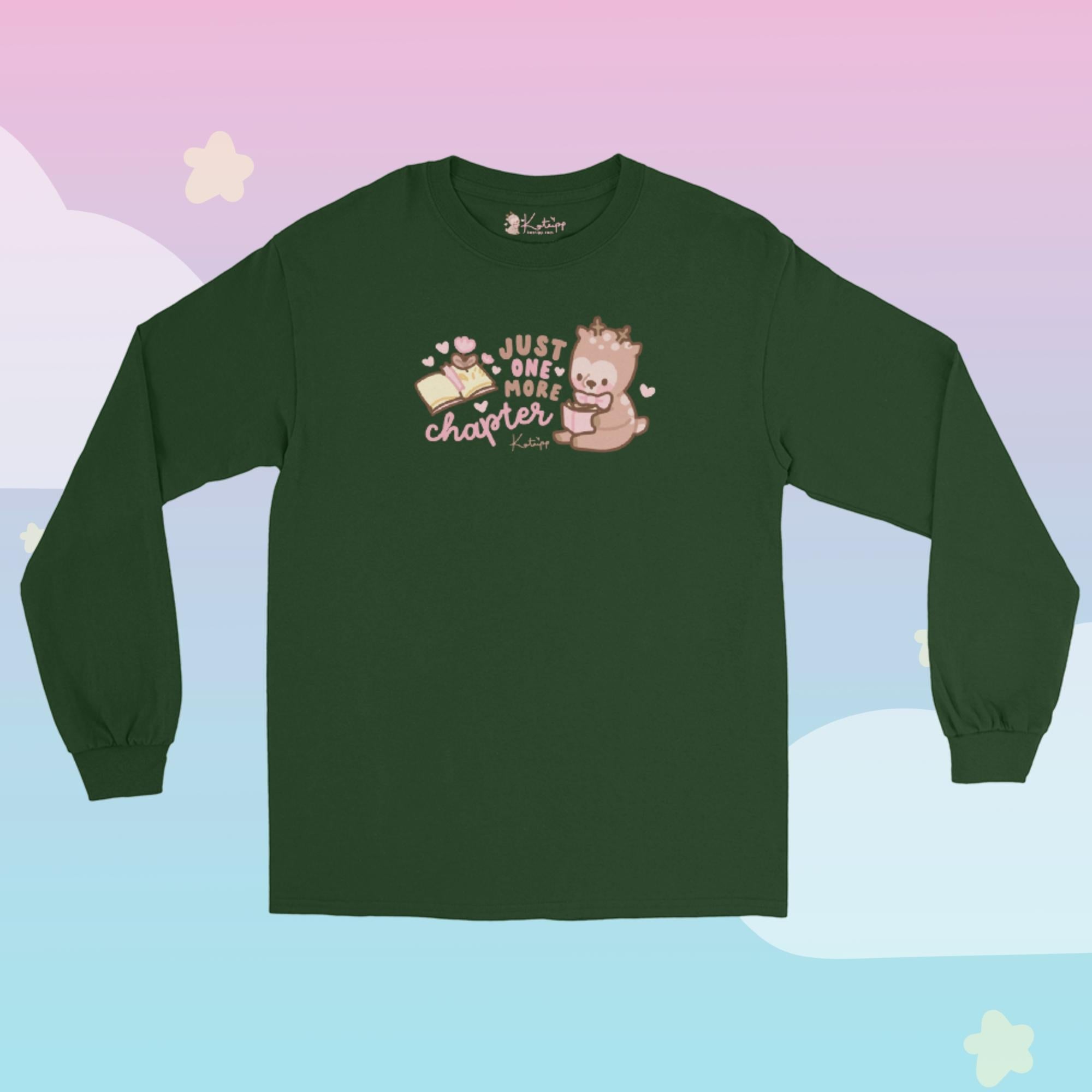 Cinnamon Bookish Kawaii Long Sleeve Shirt | Cute Reader Character T-Shirt Katnipp character product