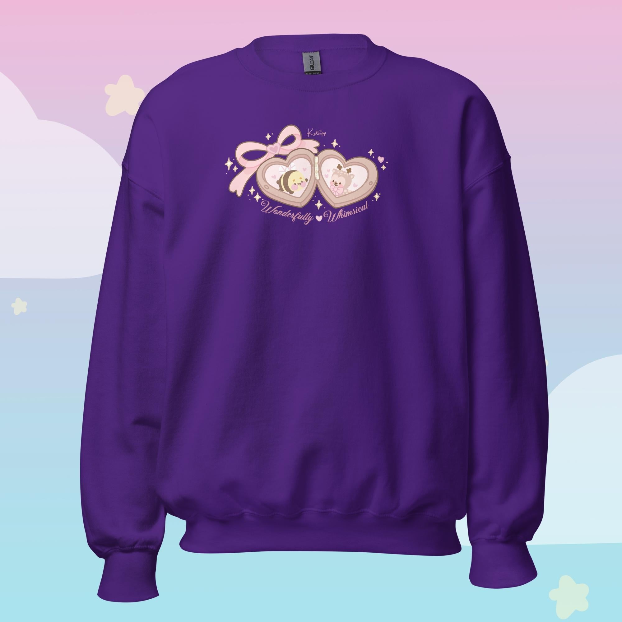Cinnamon & Bumblebutt Whimsical Sweatshirt | Kawaii Coquette Cottagecore Jumper kawaii character design by Katnipp Studios