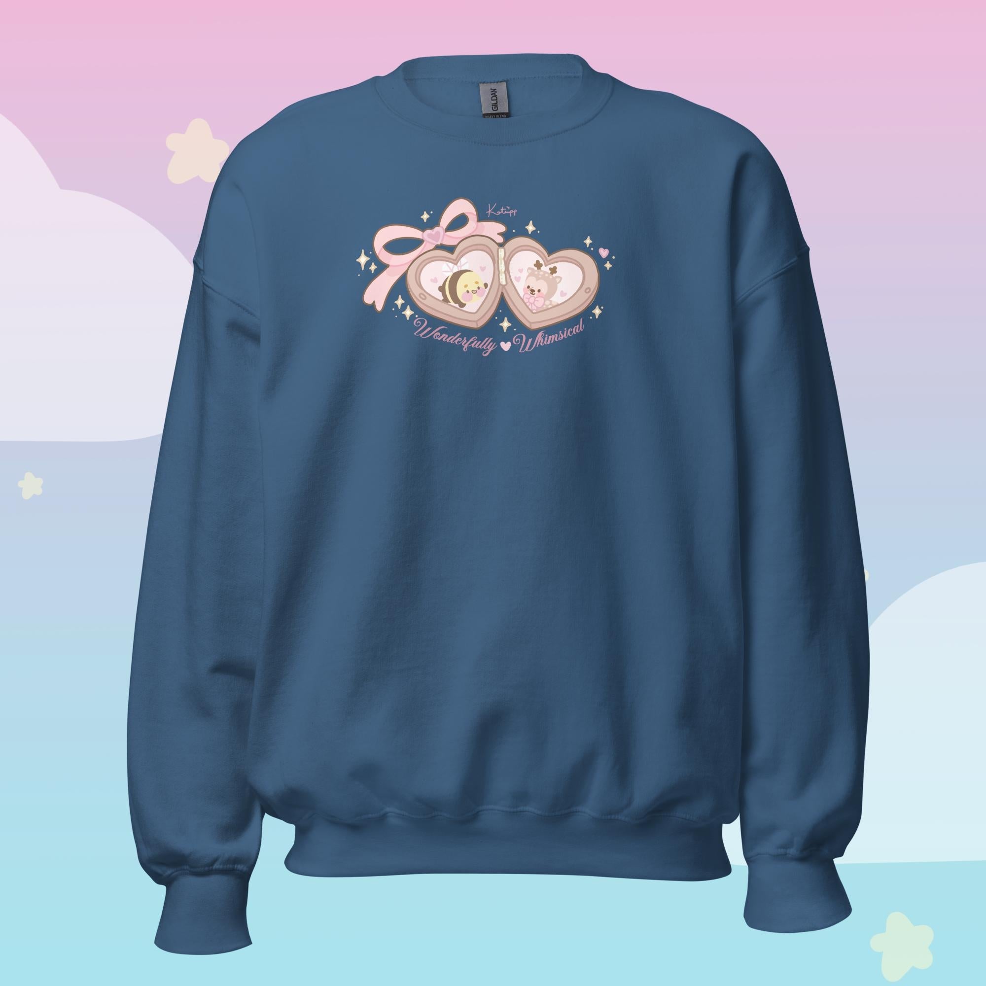 Cinnamon & Bumblebutt Whimsical Sweatshirt | Kawaii Coquette Cottagecore Jumper kawaii character design by Katnipp Studios