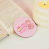 Cinnamon One More Chapter Coaster | Kawaii Pink Coquette Christmas Desk & Book-Lover Decor - Katnipp Studios