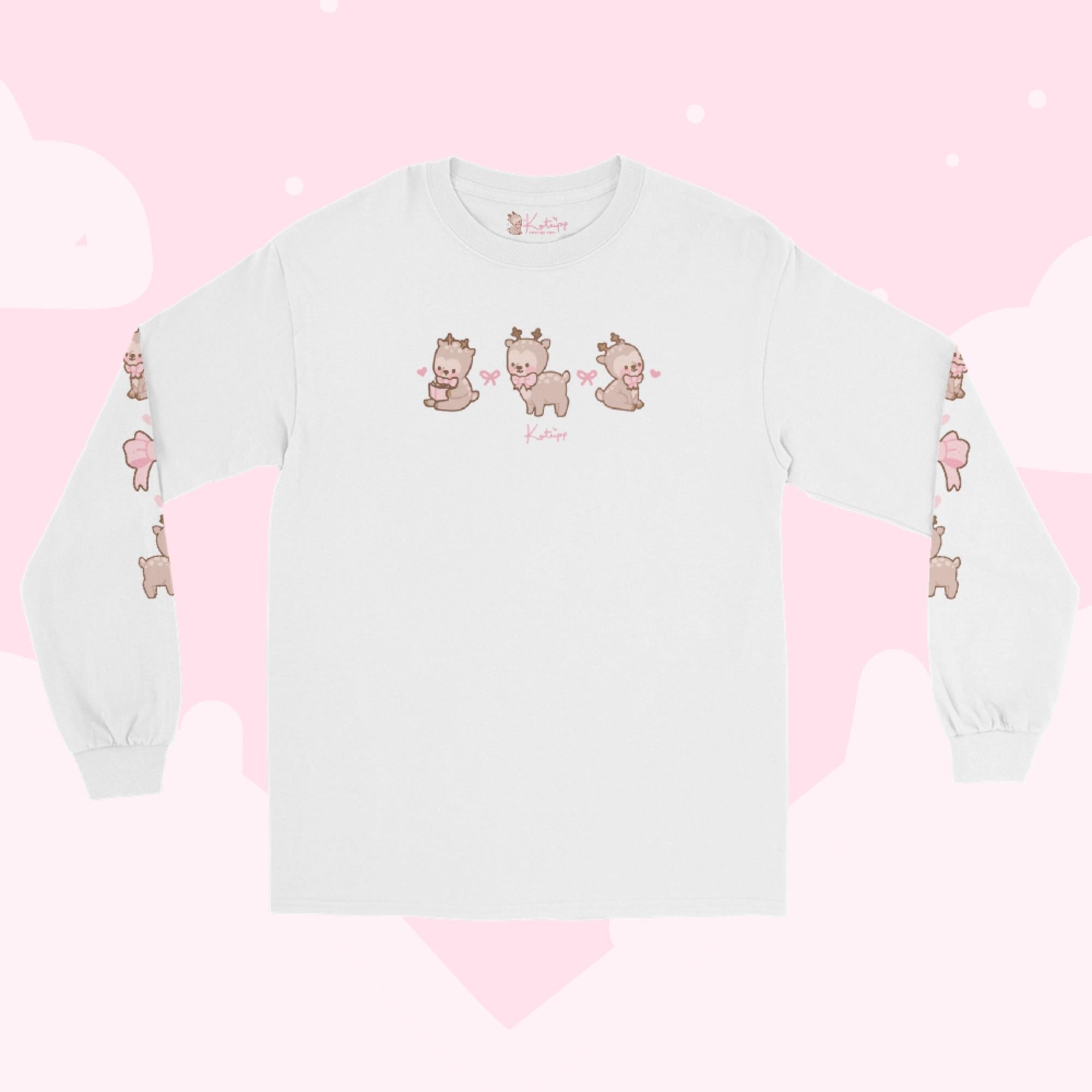 Cinnamon the Chubby Reindeer Christmas Long Sleeve T-Shirt | Cute Christmas Holiday Apparel | Cosy Winter Comfort Katnipp character product