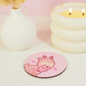 Cinnamon the Chubby Reindeer Coaster Bundle | Kawaii Pink Coquette Christmas Desk & Drinkware Decor Set - Katnipp Studios