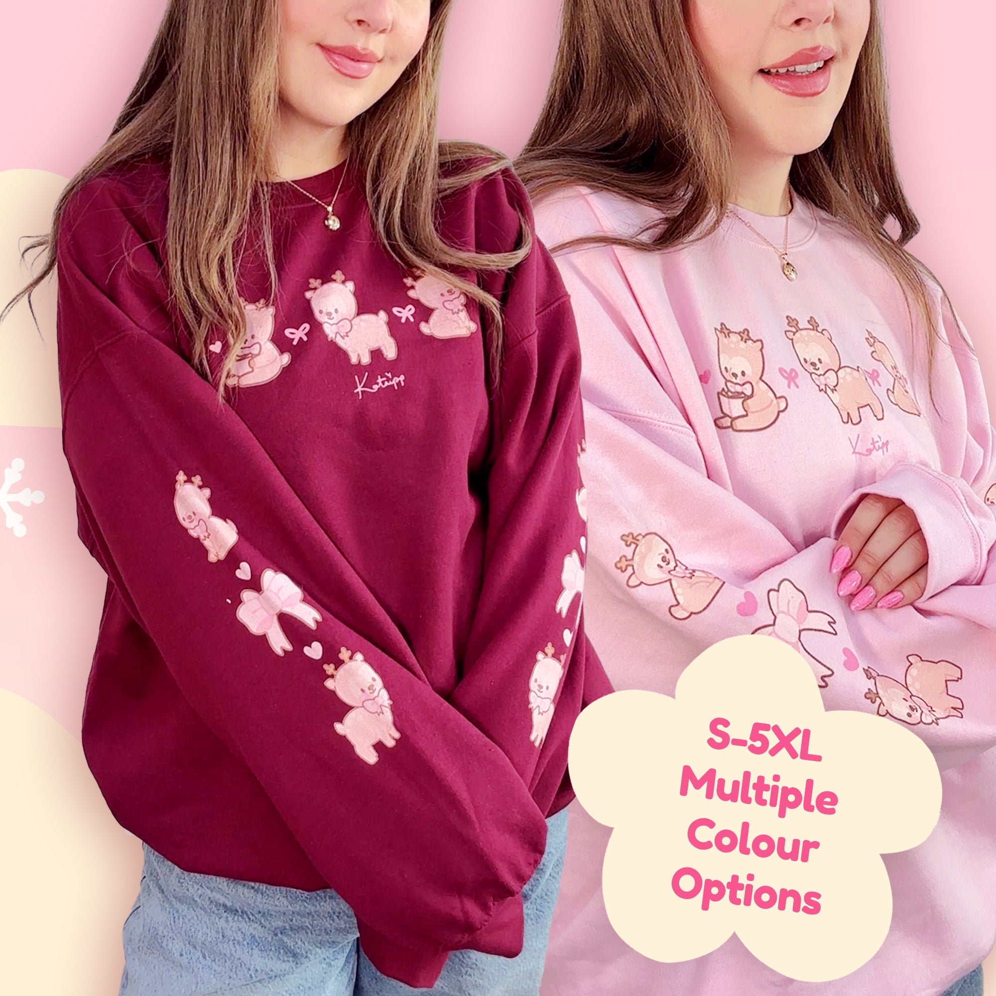 Cinnamon the Chubby Reindeer Cute Christmas Sweater | Festive Holiday Season Kawaii Sweatshirt | Cozy Warm Winter Sweater Katnipp character product