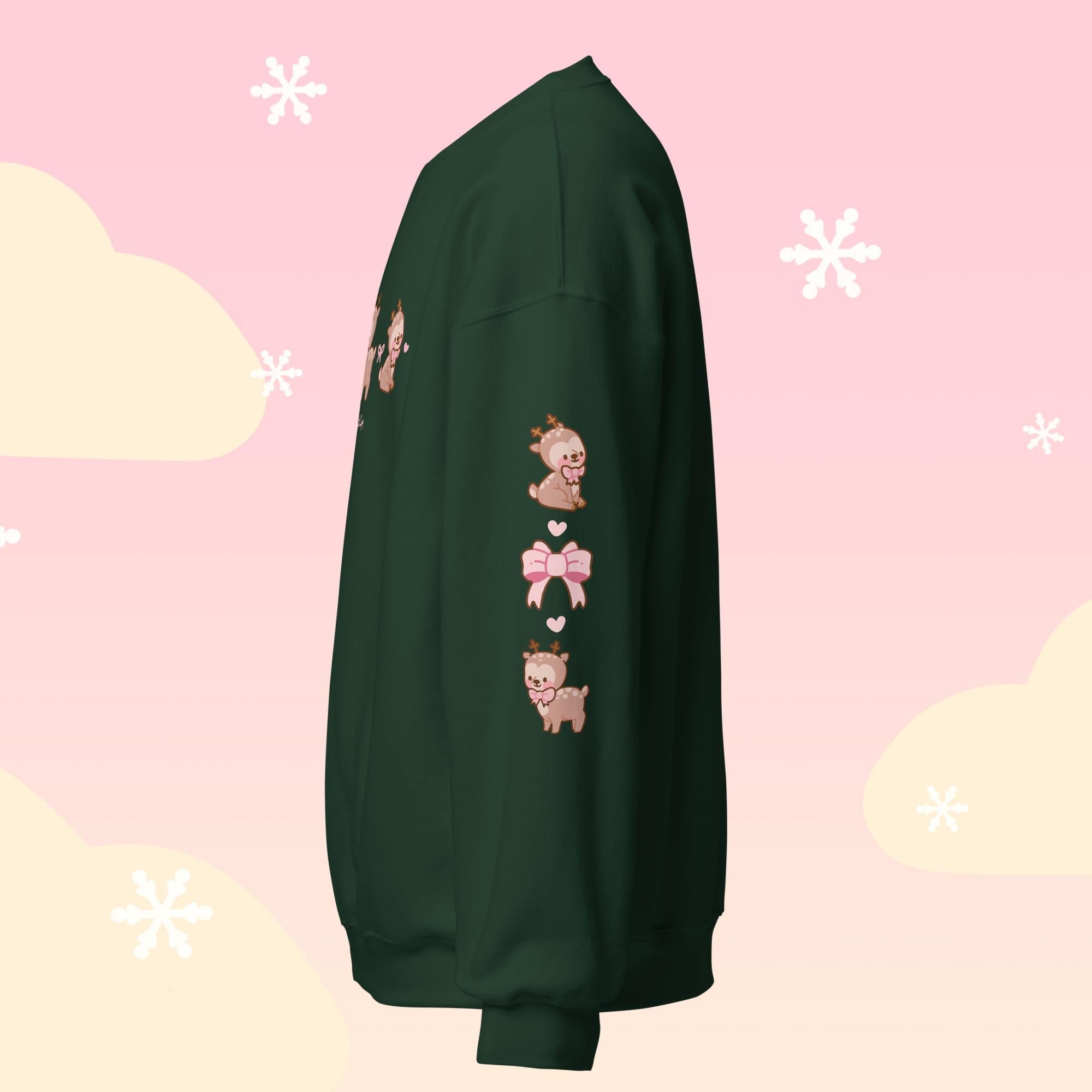 Cinnamon the Chubby Reindeer Cute Christmas Sweater | Festive Holiday Season Kawaii Sweatshirt | Cozy Warm Winter Sweater Katnipp character product