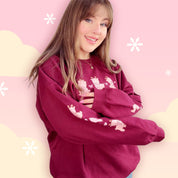 Cinnamon the Chubby Reindeer Cute Christmas Sweater | Festive Holiday Season Kawaii Sweatshirt | Cozy Warm Winter Sweater Katnipp character product