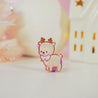 Cinnamon the Chubby Reindeer Enamel Pin | Christmas Kawaii Accessory | Pink Coquette Bow Collection - Katnipp Studios