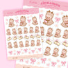 Cinnamon the Chubby Reindeer Reading Sticker Sheet | Cozy Kawaii Book Lover’s Stickers | CC002 - Katnipp Studios