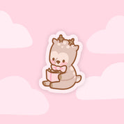 Cinnamon the Deer Bookish Kawaii Vinyl Die Cut Sticker | Cute Book Lover Character Sticker Katnipp character product