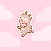 Cinnamon the Deer Ice Skating Kawaii Vinyl Die Cut Sticker | Cute Winter Character Sticker Katnipp character product