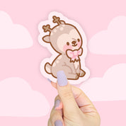 Cinnamon the Deer Kawaii Die Cut Sticker | Pink Coquette Pastel Character Sticker Katnipp character product