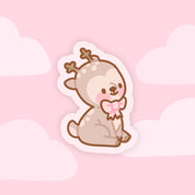 Cinnamon the Deer Kawaii Die Cut Sticker | Pink Coquette Pastel Character Sticker Katnipp character product