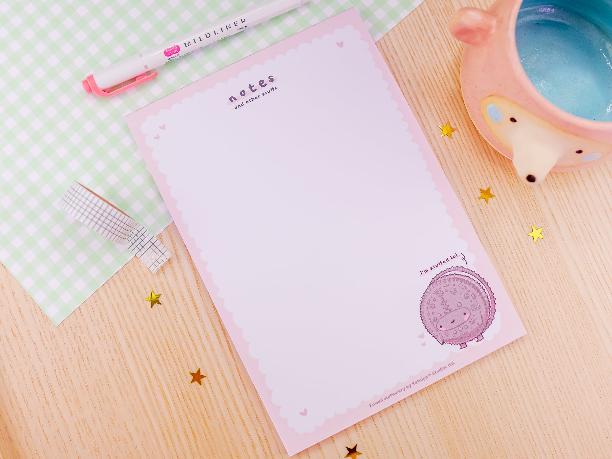 Cookies & Cream A5 Kawaii Notebook | Cute Pastel Stationery | Katnipp Cookie Design - Katnipp Studios