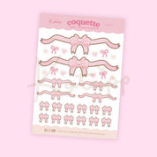 Coquette Bow Stickers | Pink Bow Planner Sticker Sheet | CC005 Katnipp character product