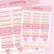 Coquette Goal Planner Stickers | Weekly & Monthly Goal Stickers | CC012 Katnipp character product