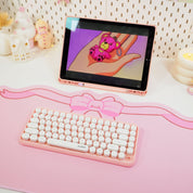 Coquette Pink Bow Desk Mat | Kawaii Pastel Desk Decor Katnipp character product