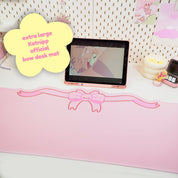 Coquette Pink Bow Desk Mat | Kawaii Pastel Desk Decor Katnipp character product