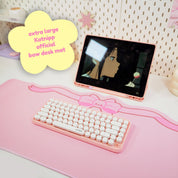 Coquette Pink Bow Desk Mat | Kawaii Pastel Desk Decor Katnipp character product
