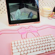 Coquette Pink Bow Desk Mat | Kawaii Pastel Desk Decor Katnipp character product