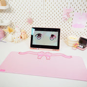 Coquette Pink Bow Desk Mat | Kawaii Pastel Desk Decor Katnipp character product