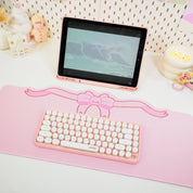 Coquette Pink Bow Desk Mat | Kawaii Pastel Desk Decor Katnipp character product
