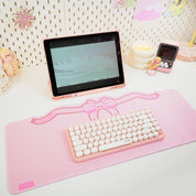 Coquette Pink Bow Desk Mat | Kawaii Pastel Desk Decor Katnipp character product