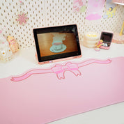 Coquette Pink Bow Desk Mat | Kawaii Pastel Desk Decor Katnipp character product