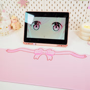 Coquette Pink Bow Desk Mat | Kawaii Pastel Desk Decor Katnipp character product