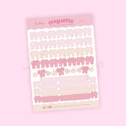 Coquette Planner Tabs & Labels | Pink Kawaii Header Stickers | CC011 Katnipp character product