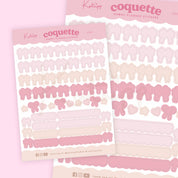 Coquette Planner Tabs & Labels | Pink Kawaii Header Stickers | CC011 Katnipp character product