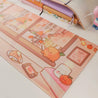 Cosy Autumn Gaming Desk Pad | Kawaii Fall Desk Mat | Pumpkin Café Scene for Cute Workspace Decor - Katnipp Studios