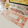 Cosy Autumn Gaming Desk Pad | Kawaii Fall Desk Mat | Pumpkin Café Scene for Cute Workspace Decor - Katnipp Studios