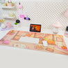 Cosy Autumn Gaming Desk Pad | Kawaii Fall Desk Mat | Pumpkin Café Scene for Cute Workspace Decor - Katnipp Studios