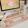 Cosy Autumn Gaming Desk Pad | Kawaii Fall Desk Mat | Pumpkin Café Scene for Cute Workspace Decor - Katnipp Studios