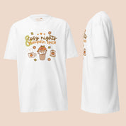 Cosy Nights & Pumpkin Spice Heavyweight Premium T-Shirt | Kawaii Gourdo the Pumpkin Tee | Cute Autumn Fall Aesthetic Katnipp character product