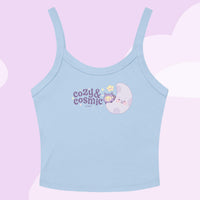 Cozy &amp; Cosmic Celestial Vest Top | Kawaii Y2K Space Tank - Solid Baby Blue Blend / XS