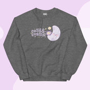 Cozy & Cosmic Crew Neck Sweatshirt | Cosmic Kawaii Design Katnipp character product
