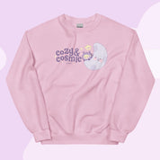 Cozy & Cosmic Crew Neck Sweatshirt | Cosmic Kawaii Design Katnipp character product