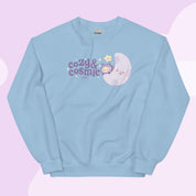 Cozy & Cosmic Crew Neck Sweatshirt | Cosmic Kawaii Design Katnipp character product