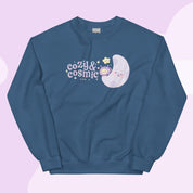 Cozy & Cosmic Crew Neck Sweatshirt | Cosmic Kawaii Design Katnipp character product