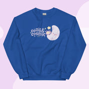 Cozy & Cosmic Crew Neck Sweatshirt | Cosmic Kawaii Design Katnipp character product