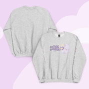 Cozy & Cosmic Crew Neck Sweatshirt with Japanese Sleeve Design | Celestial Kawaii Katnipp character product