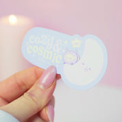 Cozy & Cosmic Die Cut Vinyl Sticker | Pocket Planets Kawaii Space Decal Katnipp character product