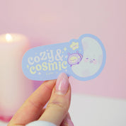 Cozy & Cosmic Die Cut Vinyl Sticker | Pocket Planets Kawaii Space Decal Katnipp character product