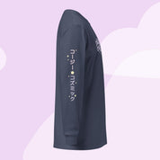 Cozy & Cosmic | Heavyweight Long Sleeve Shirt with Japanese Sleeve Design | Celestial Kawaii Apparel Katnipp character product