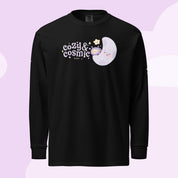 Cozy & Cosmic | Heavyweight Long Sleeve Shirt with Japanese Sleeve Design | Celestial Kawaii Apparel Katnipp character product