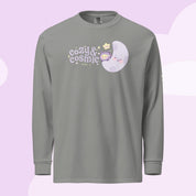 Cozy & Cosmic | Heavyweight Long Sleeve Shirt with Japanese Sleeve Design | Celestial Kawaii Apparel Katnipp character product