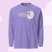 Cozy & Cosmic | Heavyweight Long Sleeve Shirt with Japanese Sleeve Design | Celestial Kawaii Apparel Katnipp character product