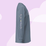 Cozy & Cosmic | Heavyweight Long Sleeve Shirt with Japanese Sleeve Design | Celestial Kawaii Apparel Katnipp character product