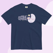 Cozy & Cosmic Heavyweight T-Shirt | Cosmic Kawaii Design Katnipp character product