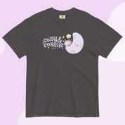 Cozy & Cosmic Heavyweight T-Shirt | Cosmic Kawaii Design Katnipp character product